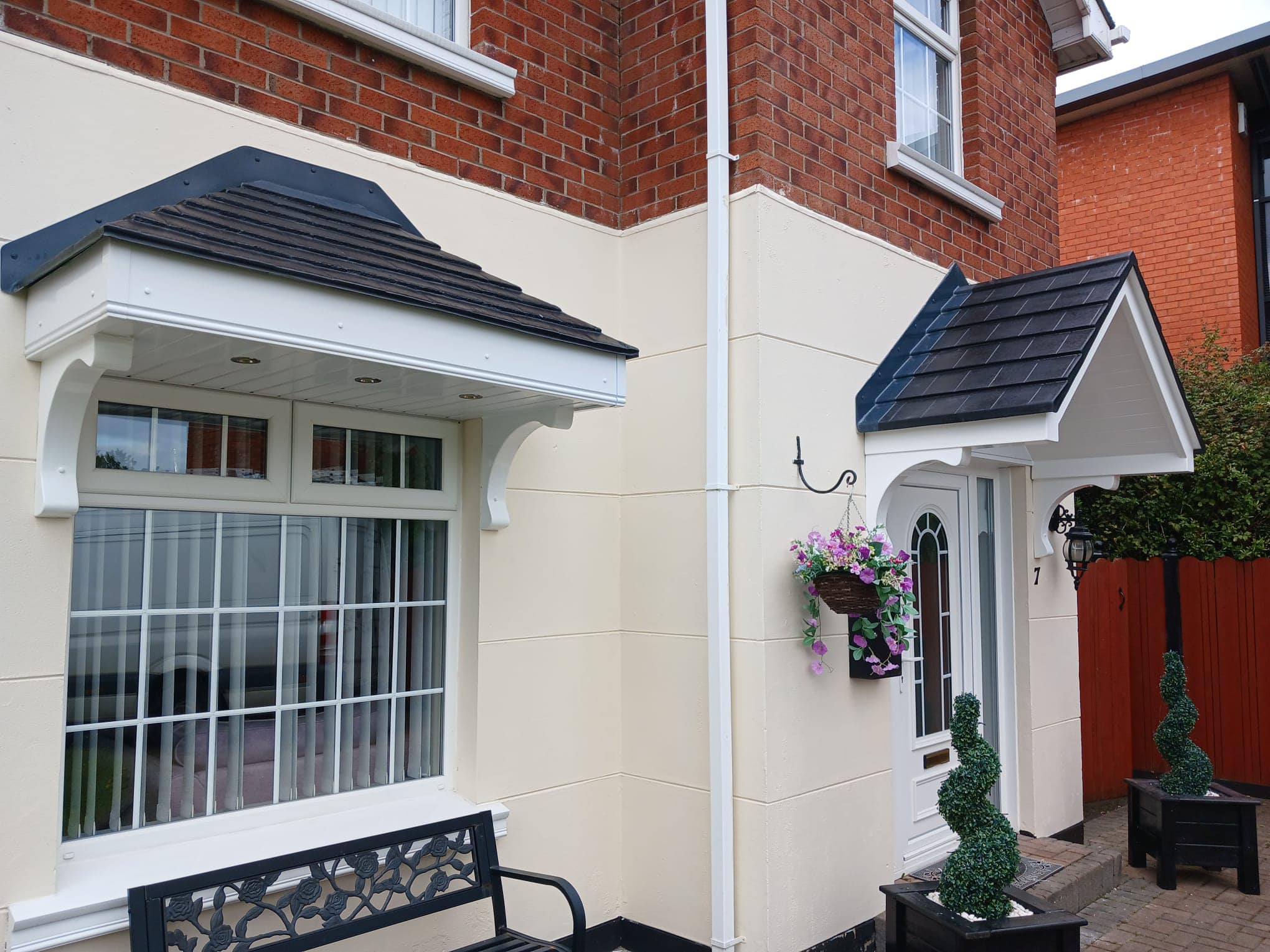 491095719_1206563114802594_3103190496225813478_n Door and window canopies on a house in Belfast